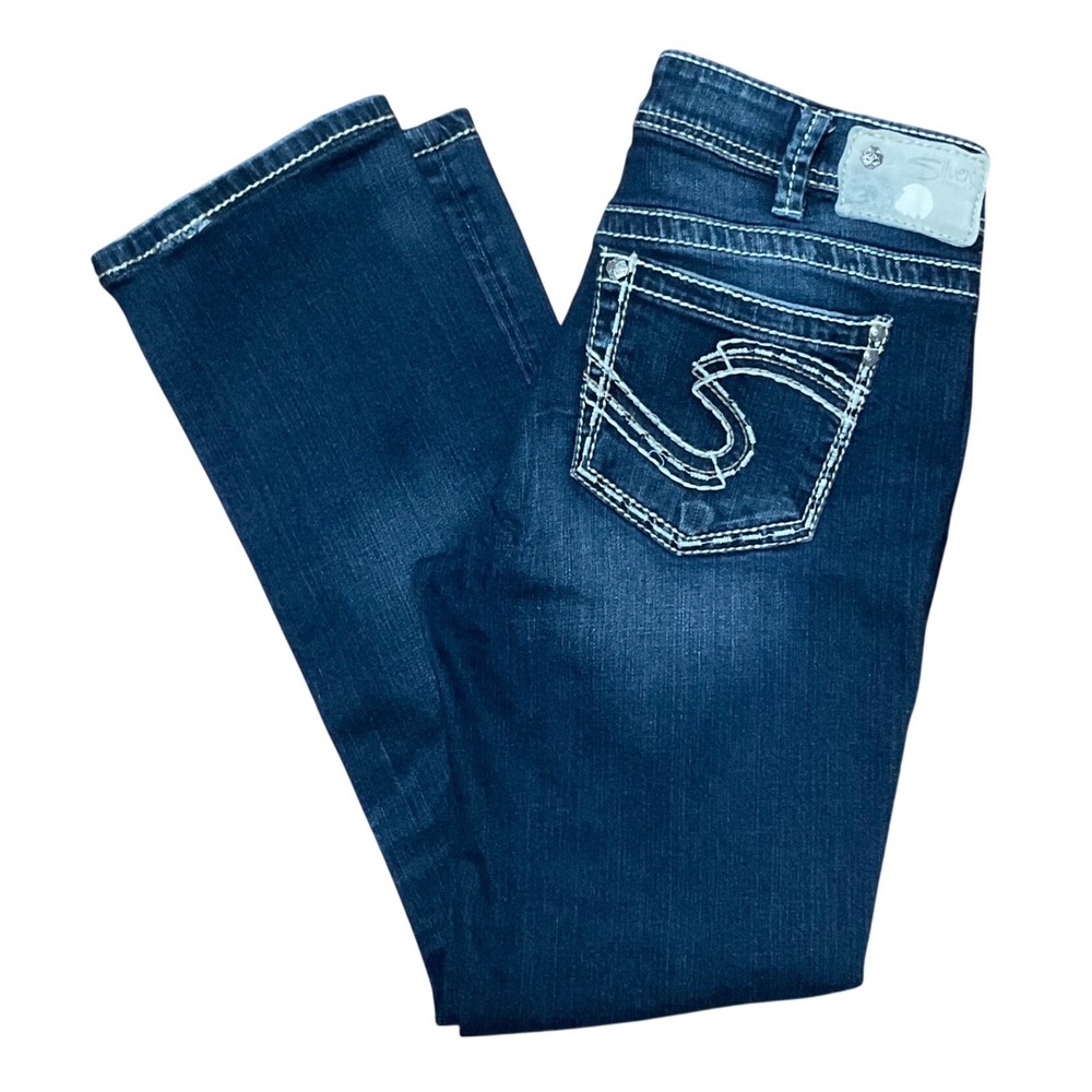 Silver Jeans Co Aiko Baby Boot Dark Wash Indigo Denim Jeans W30 L33 29 Inseam